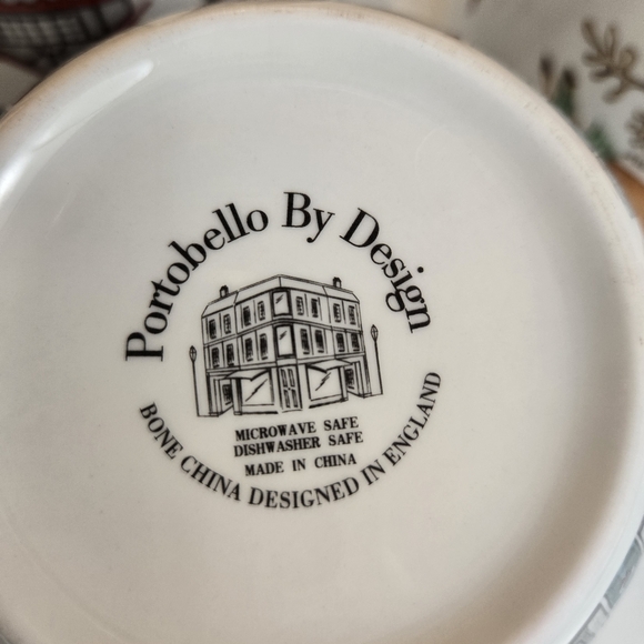 3 Portobello By Design Bone China Mug English Coffee Mug Cups Christmas - Picture 8 of 8